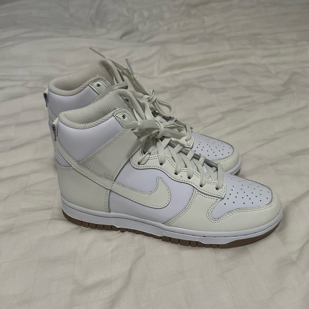 Nike Women's White and Cream High-Top Sneakers